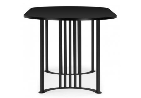 Стол деревянный Хьюго О 160 х 90 черная шагрень пленка, черные ноги Стол деревянный Хьюго О 160 х 90 черная шагрень пленка, черные ноги