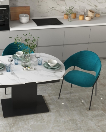 Стул Алексис велюр сине-зеленый