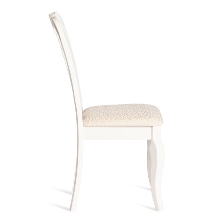 Стул Афродита (Aphrodite) дерево гевея, 46х54х99 см, слоновая кость, ткань кремовая с рисунком
