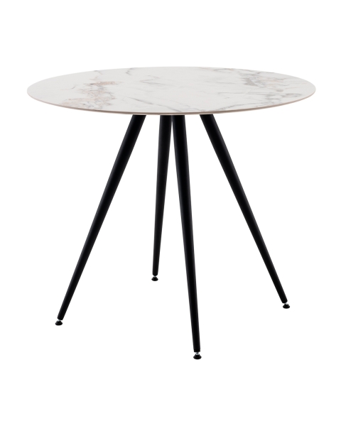 Стол Ники с круглой столешницей из керамики Ice Jade 900