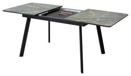 Стол АРУБА 140 ШТОРМ, стекло, черный каркас