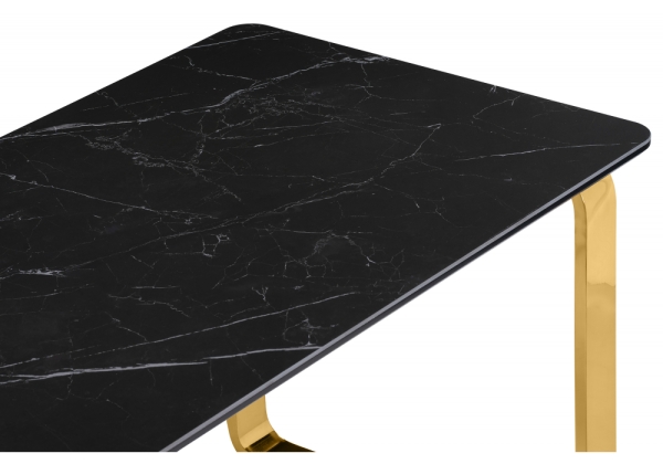Керамический стол Селена 4 160х90 черный мрамор, золото