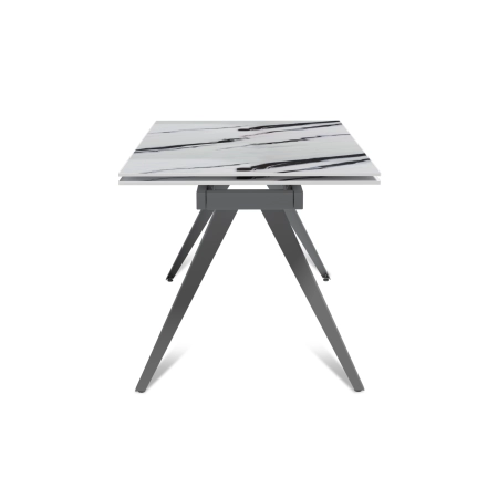 Стол раскладной Asti (140+40+40), керамика глянцевая Panda White фото в интернет-магазине Stoolmarket