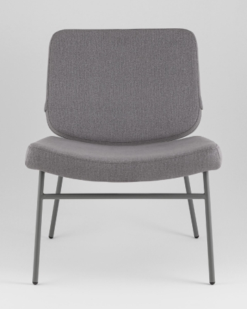 Кресло Эбигейл велюр серый, каркас серый