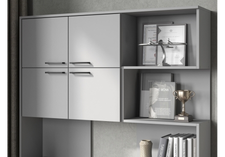 Компьютерный стол Эльброни левый шиншилла серая