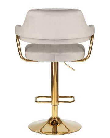 Стул барный CHARLY золотой, серый велюр MJ9-75