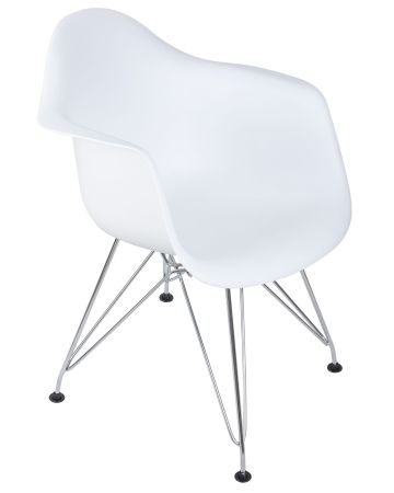 Стул обеденный DAW ножки хром, цвет сиденья белый