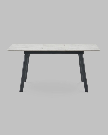 Стол Batu new 120-160/80/76 столешница ЛМДФ ароза светлая подстолье металл черный