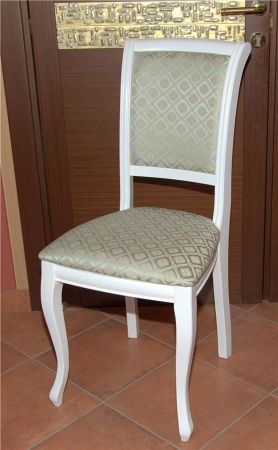 Стул "Дионис" белый, ткань Santa изумруд