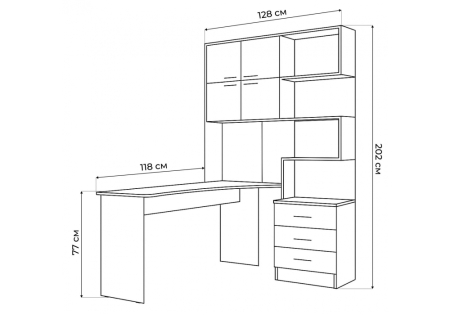 Компьютерный стол Эльброни левый белый