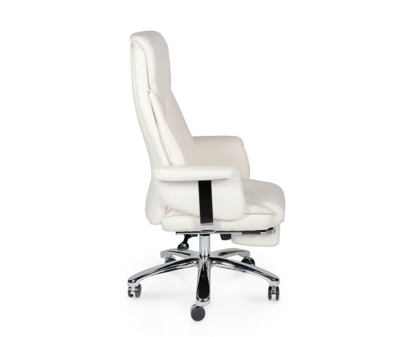 Кресло офисное Парламент ivory, сталь и хром, слоновая кость, кожа Кресло офисное Парламент ivory, сталь и хром, слоновая кость, кожа