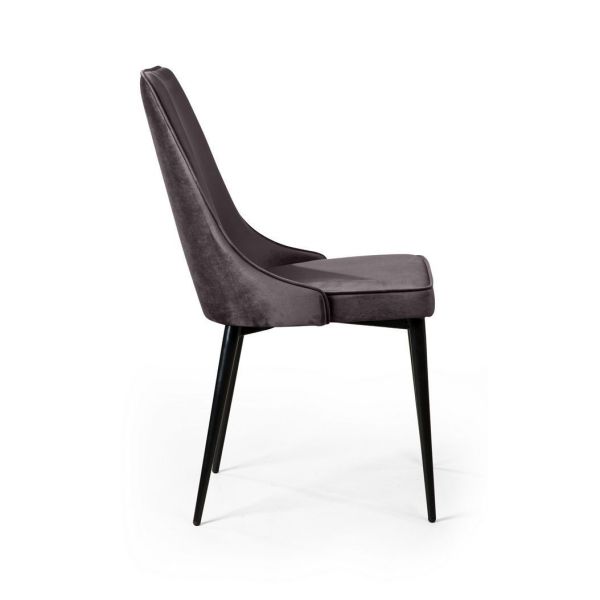 Стул Oliver бархат антрацит, черный конус