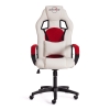 Кресло DRIVER экокожа и ткань, белый и красный