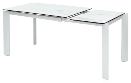 Стол CORNER 120 HIGH GLOSS STATUARIO керамика, белый каркас