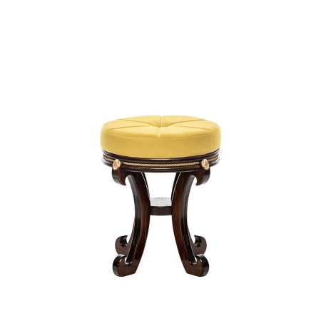 Банкетка Глория темное дерево и желтый, ткань и дерево