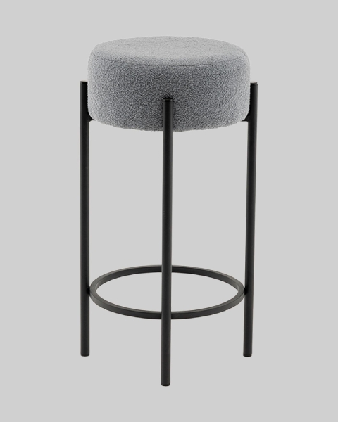 Стул барный Беккет букле светло-серый