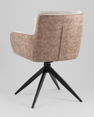 Стул обеденный Waldo светло-серый c бежевой экокожей