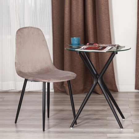 Стул BREEZE (mod. JSC-58) велюр и металл, бежевый и черный