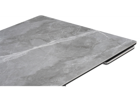 Керамический стол Дарвин 160(220)х89 серый мрамор larka grey, черный