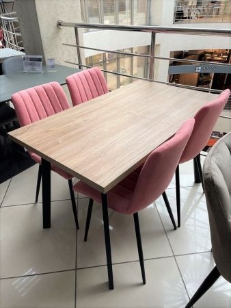 Стол ФИН 120 дуб канзас, черный каркас