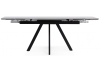Керамический стол Вилли 140(200)х80 белый мрамор, черный