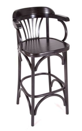 Барный деревянный стул Венский 750 венге с твердым сиденьем