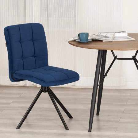 Стул обеденный Medeo синий велюр