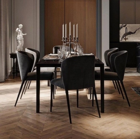 Стул Albert (Альберт) бархат серый