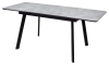 Стол АРУБА 140 Серый мрамор СКОРПИО, стекло, черный каркас