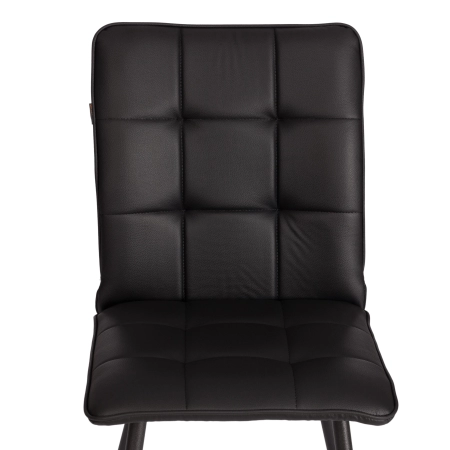 Стул обеденный Bari черный, экокожа и металл, мягкое сиденье, без подлокотников