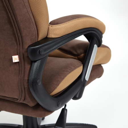 Кресло DUKE флок и ткань, коричневый и бронза