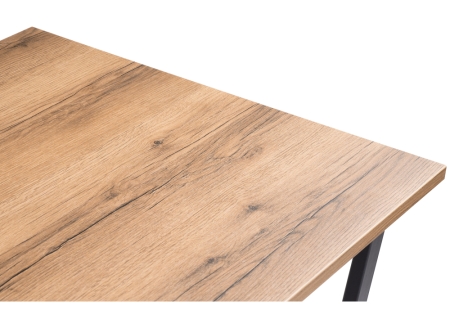 Стол деревянный Лота Лофт 140*25 мм дуб делано темный, матовый черный