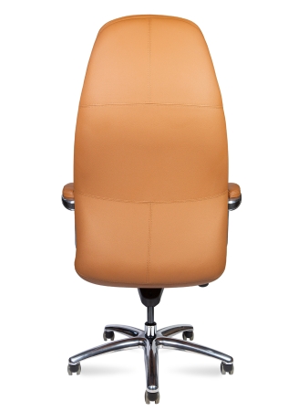 Кресло руководителя Porsche светло-коричневая натуральная кожа с алюминиевой крестовиной