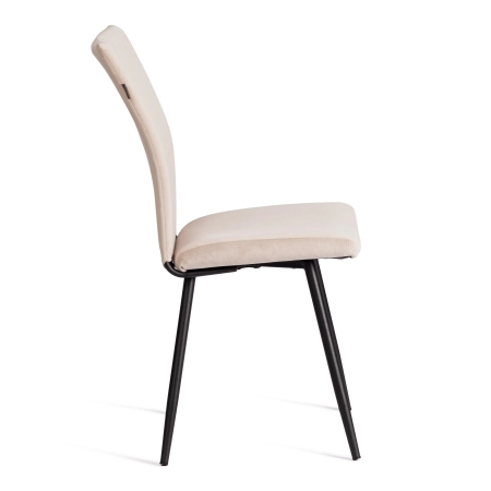 Стул обеденный Monte Carlo бежевый, ткань и металл, мягкое сиденье, без подлокотников Стул обеденный Monte Carlo бежевый, ткань и металл, мягкое сиденье, без подлокотников