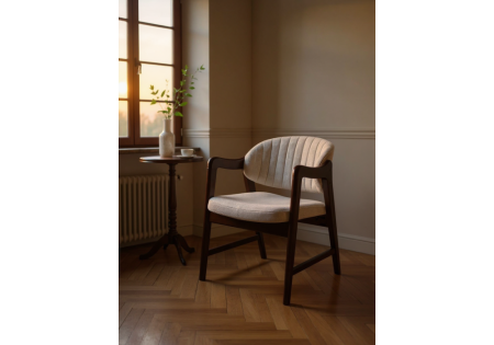 Стул деревянный Никсон ткань мешковина 9199-2, орех