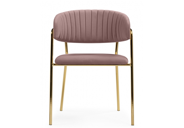 Стул на металлокаркасе Kamelia светло-фиолетовый, золотой
