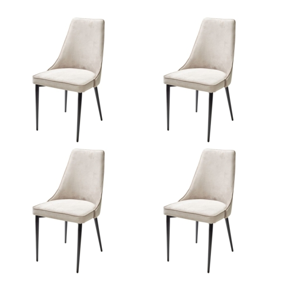 Стул NEPAL-P латте #25 велюр, черный каркас