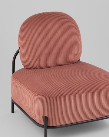 Кресло Стоун велюр рельефный коралловый