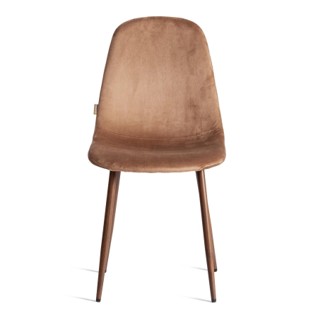 Стул BREEZE (mod. JSC-58) велюр и металл, коричневый, темное дерево
