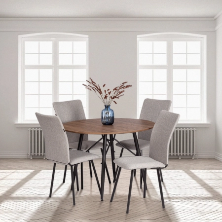 Стул обеденный La Rousse серый с черными ножками