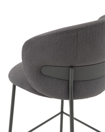 Стул полубарный Блейз велюр серый