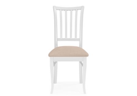 Стул деревянный Фрезино с проножкой бежевый велюр, белый