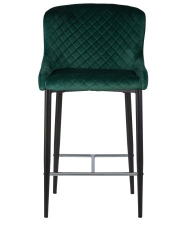 Стул полубарный CHRISTIAN'65 черные ножки, зеленый велюр V108-64