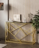 Консоль АРТ ДЕКО 115*30 золото стекло дым