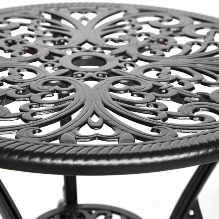 Комплект Secret De Maison Romance (стол +2 стула) алюминиевый сплав, D60/H67, 53х41х89 см, черный