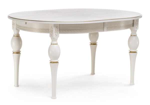 Стол деревянный Авилла молочный, золото