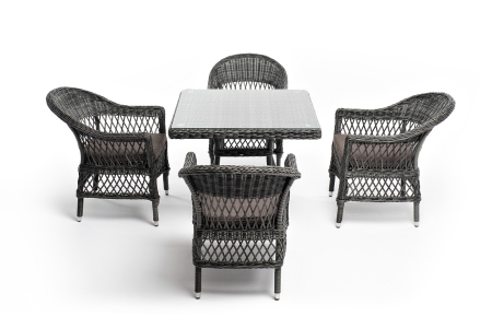 "Сицилия" обеденная группа плетеная, цвет графит "Сицилия" обеденная группа плетеная, цвет графит