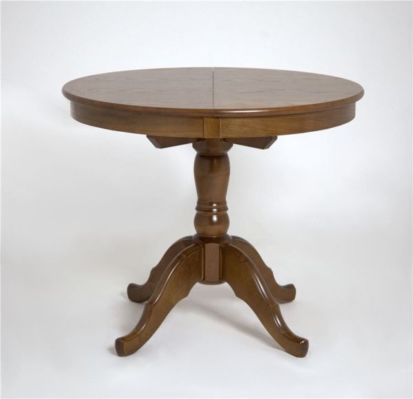 Стол Круглый орех темный, массив березы, шпон