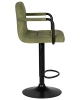 Набор 2 шт Стул барный KRUGER ARM BLACK, зеленый вельвет (LAR-E2041-7)