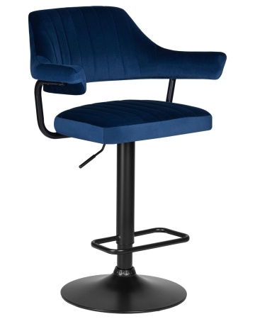 Набор 2 шт Стул барный CHARLY BLACK, синий велюр (MJ9-117)